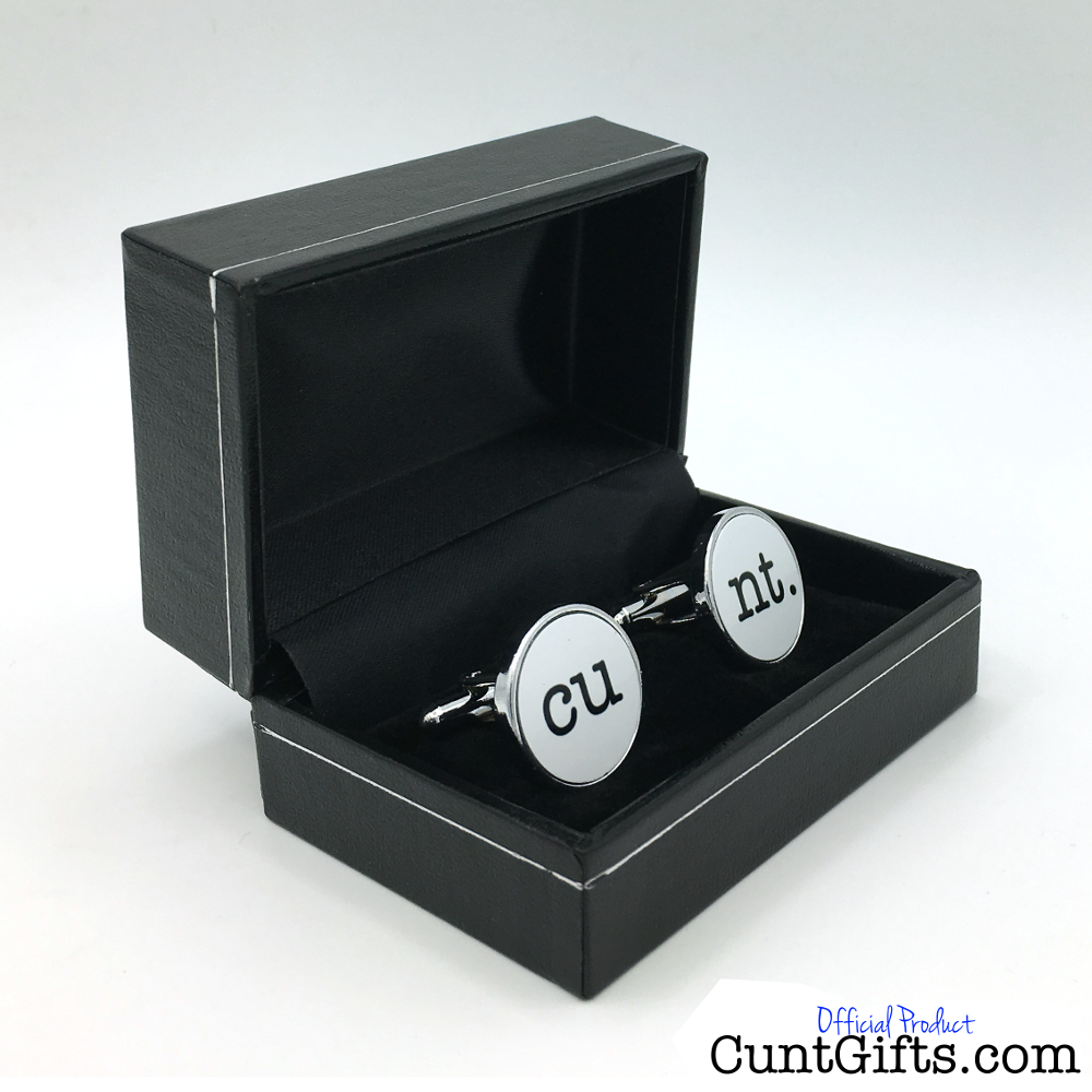 "cunt" Cufflinks in White