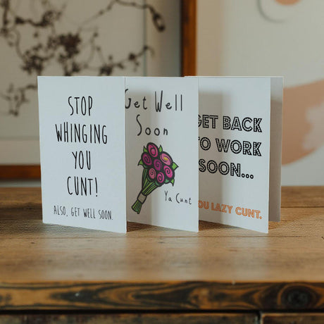 Funny get well soon cunt cards – the rudest way to wish a speedy recovery.