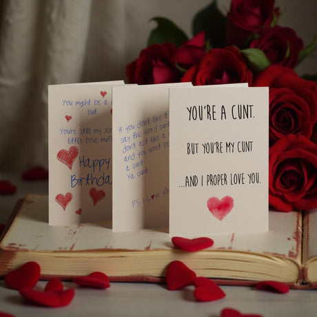 Cheeky love cunt cards – romantic, rude, and full of banter.