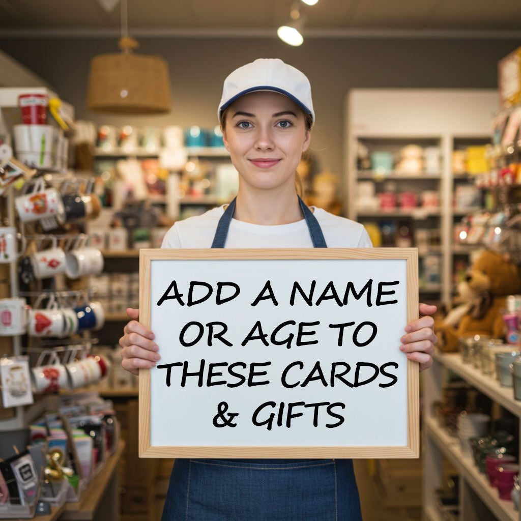 Our range of cunt cards and gifts that can be personalised to create a unique item.