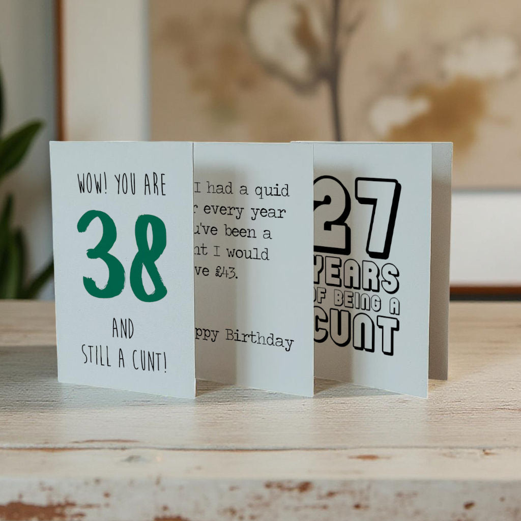 Customisable personalised cunt cards – create your own funny or rude message.