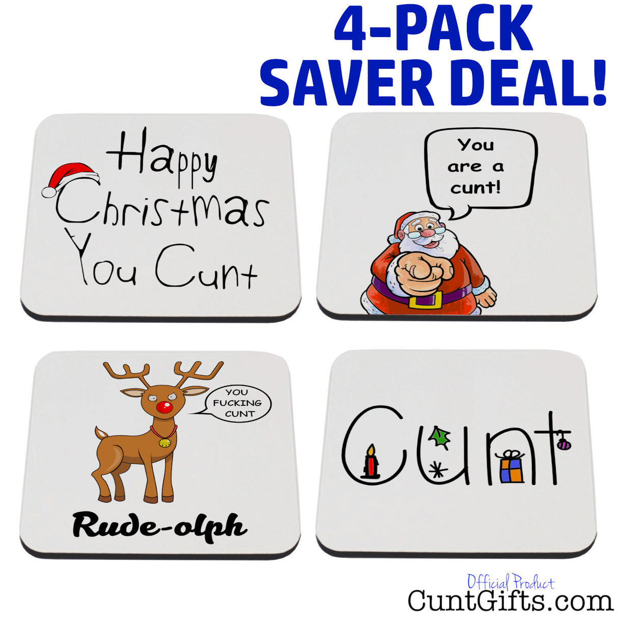 4-Pack Christmas Drink Coaster Saver Deal