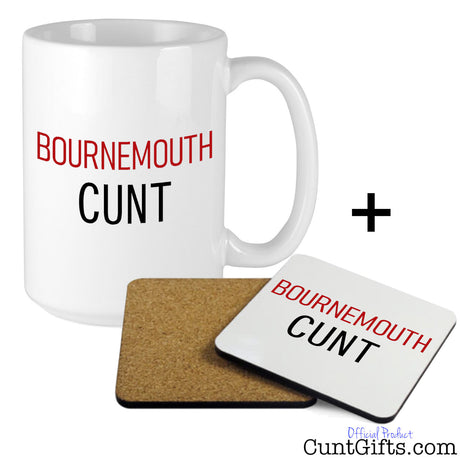 Bournemouth Cunt Mug and drink coaster