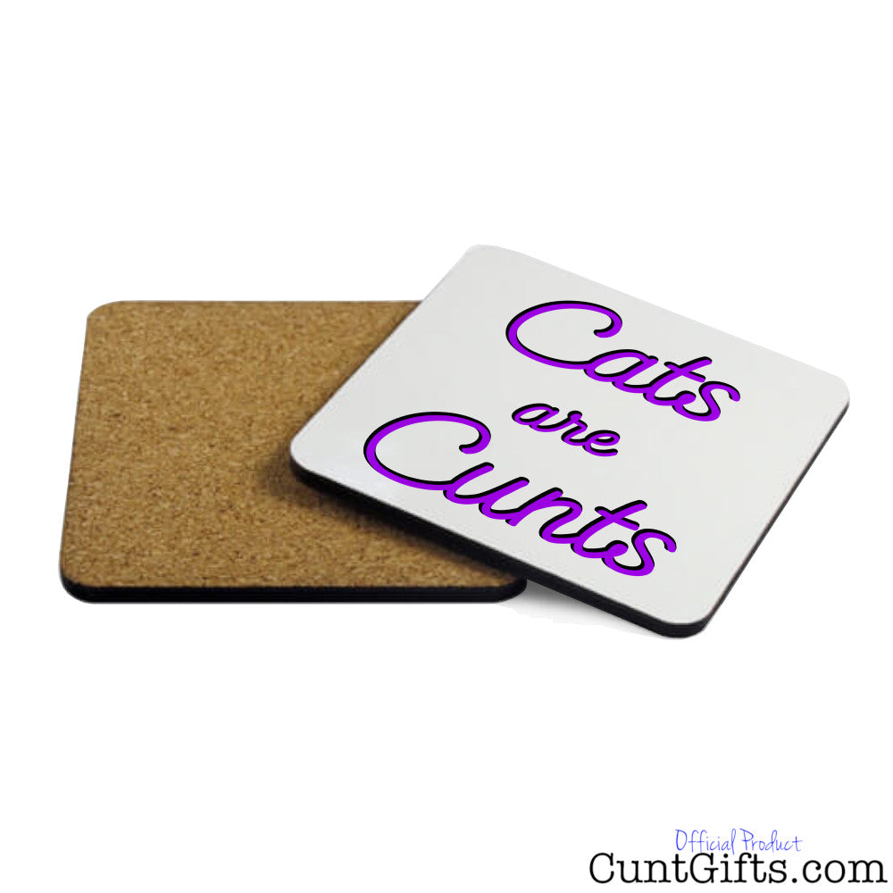 Cats are Cunts Drinks Coaster Both Sides