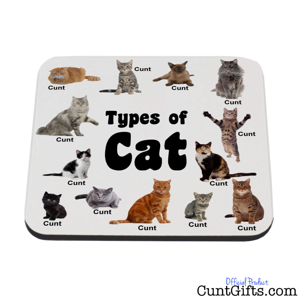 Cats are all cunts - Drinks Coaster