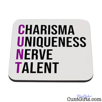 Charisma Uniqueness Nerve and Talent - Purple Coaster