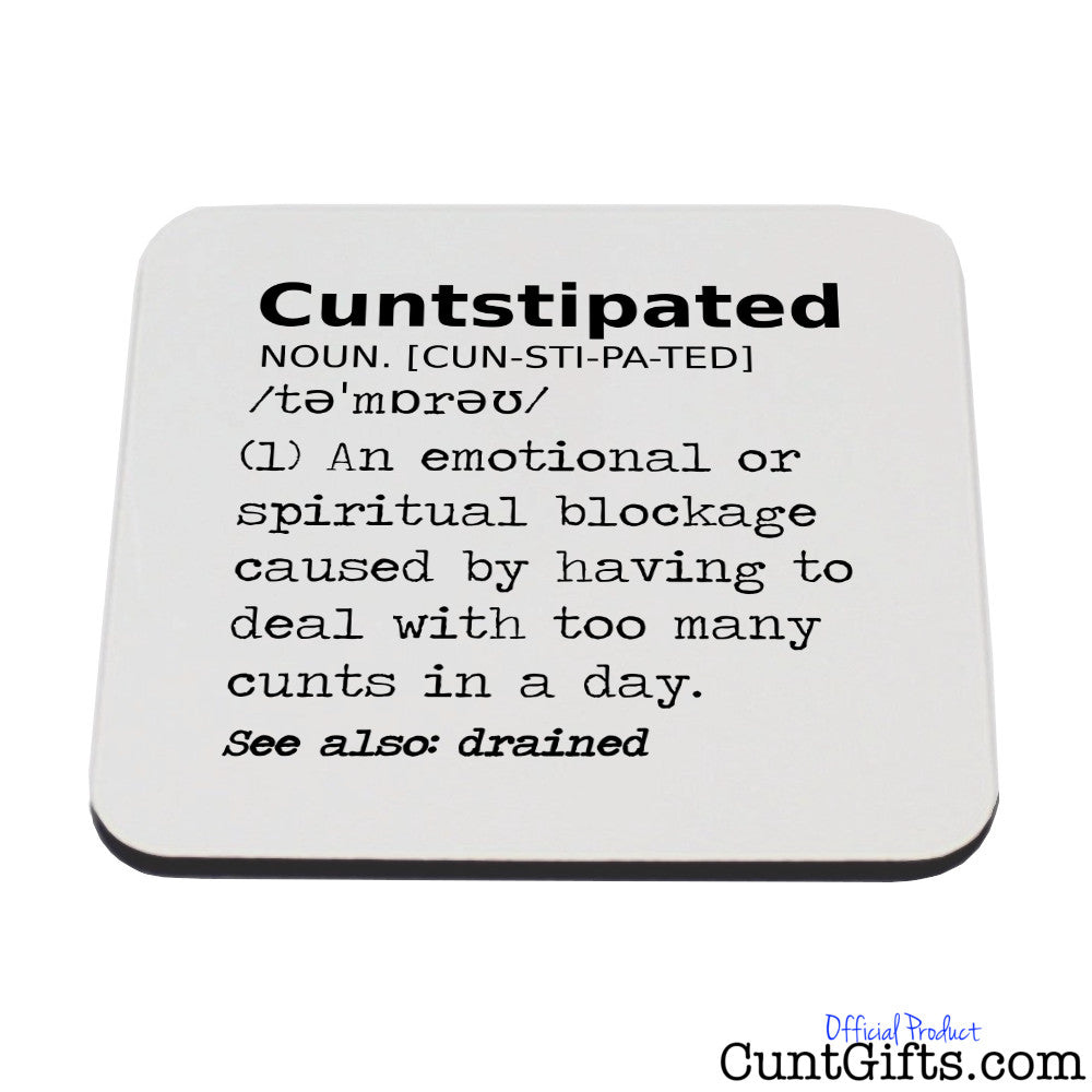 Cuntstipated - Wooden Drinks Coaster