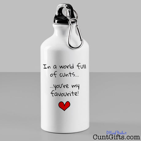 In a World Full of Cunts You're My Favourite - Water Bottle on Surface