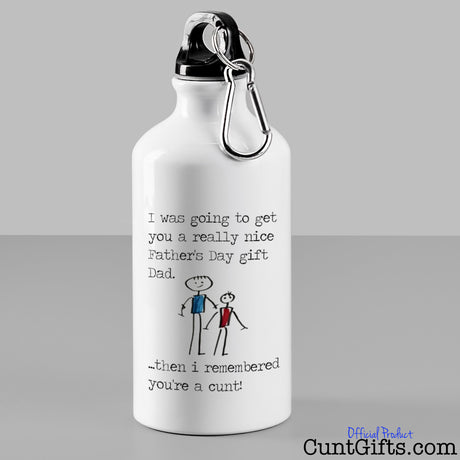 I remembered you're a cunt Dad -  Father's Day Water Bottle with Background