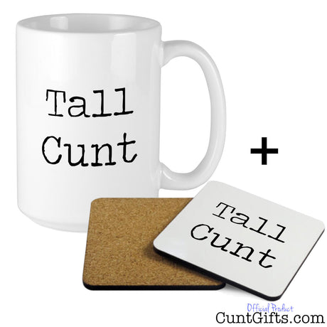 Tall Cunt Mug and Drink Coaster