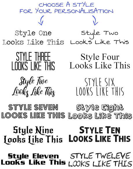 Fonts for personalisation