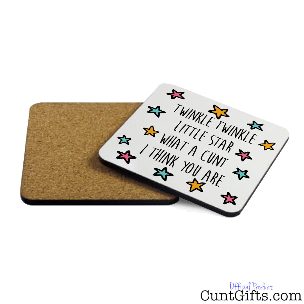 Twinkle Twinkle Little Cunt Coaster Both Sides