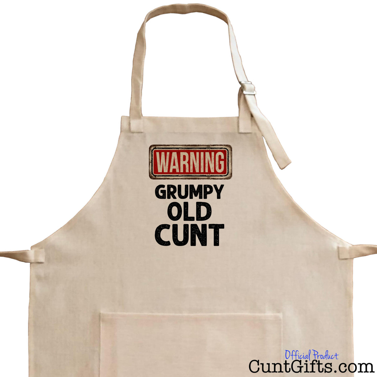 Warning - Grumpy Old Cunt - Apron Close Up