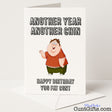 Savage birthday card with the message "Another Year, Another Chin You Fat Cunt" – sweary and hilarious from Cunt Gifts