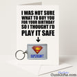 Funny birthday card and keyring combo with "Supercunt" keyring – sweary and funny from Cunt Gifts