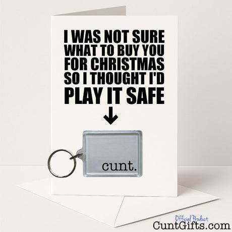 Funny Christmas card and keyring combo with "Cunt." keyring – sweary and bold from Cunt Gifts