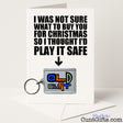 Funny Christmas card and keyring combo with "Old Cunt" keyring – rude and festive from Cunt Gifts