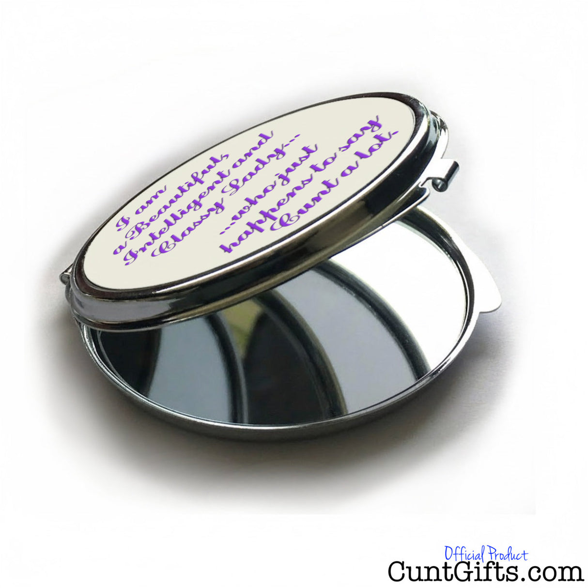 Classy Lady Who Says Cunt A Lot - Compact Mirror open angled