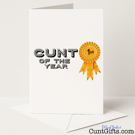 Cheeky "Cunt of the Year" greetings card for hilariously rude recognition of someone’s top-tier cuntiness — from Cunt Gifts