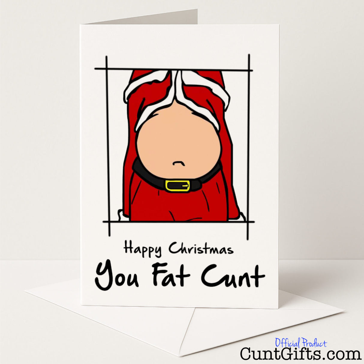 Rude and funny "Happy Christmas You Fat Cunt" card for a no-filter festive laugh — from Cunt Gifts