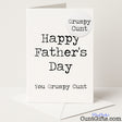 Cheeky Father’s Day card and badge set that says "Happy Father’s Day You Grumpy Cunt" – hilariously rude and spot-on, from Cunt Gifts