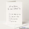 Funny "If My Humour Offends You, You're a Cunt" greetings card for unapologetically cheeky banter — from Cunt Gifts