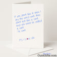 Sweary card that says "If you don't like it when I say cunt, don't be one. P.S. I love you" – funny and direct, from Cunt Gifts