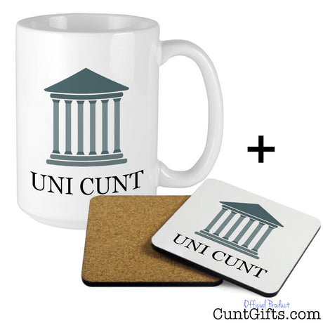 Uni Cunt Mug and Drink Coaster Combo