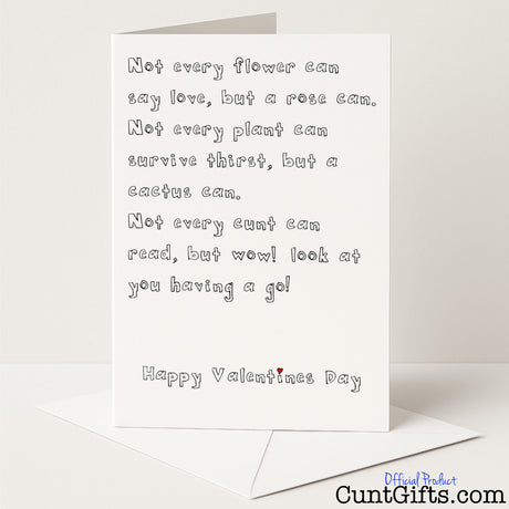 Hilarious Valentine’s card that says "Wow Look at You Read Cunt" – cheeky, sweary, and perfect for your filthy valentine, from Cunt Gifts