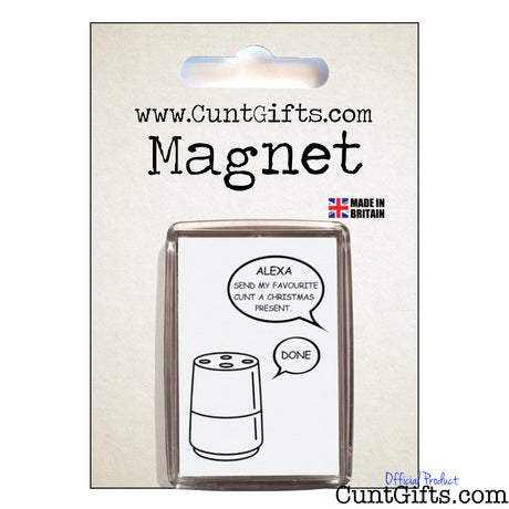 Alexa Cunt Christmas Magnet on Card