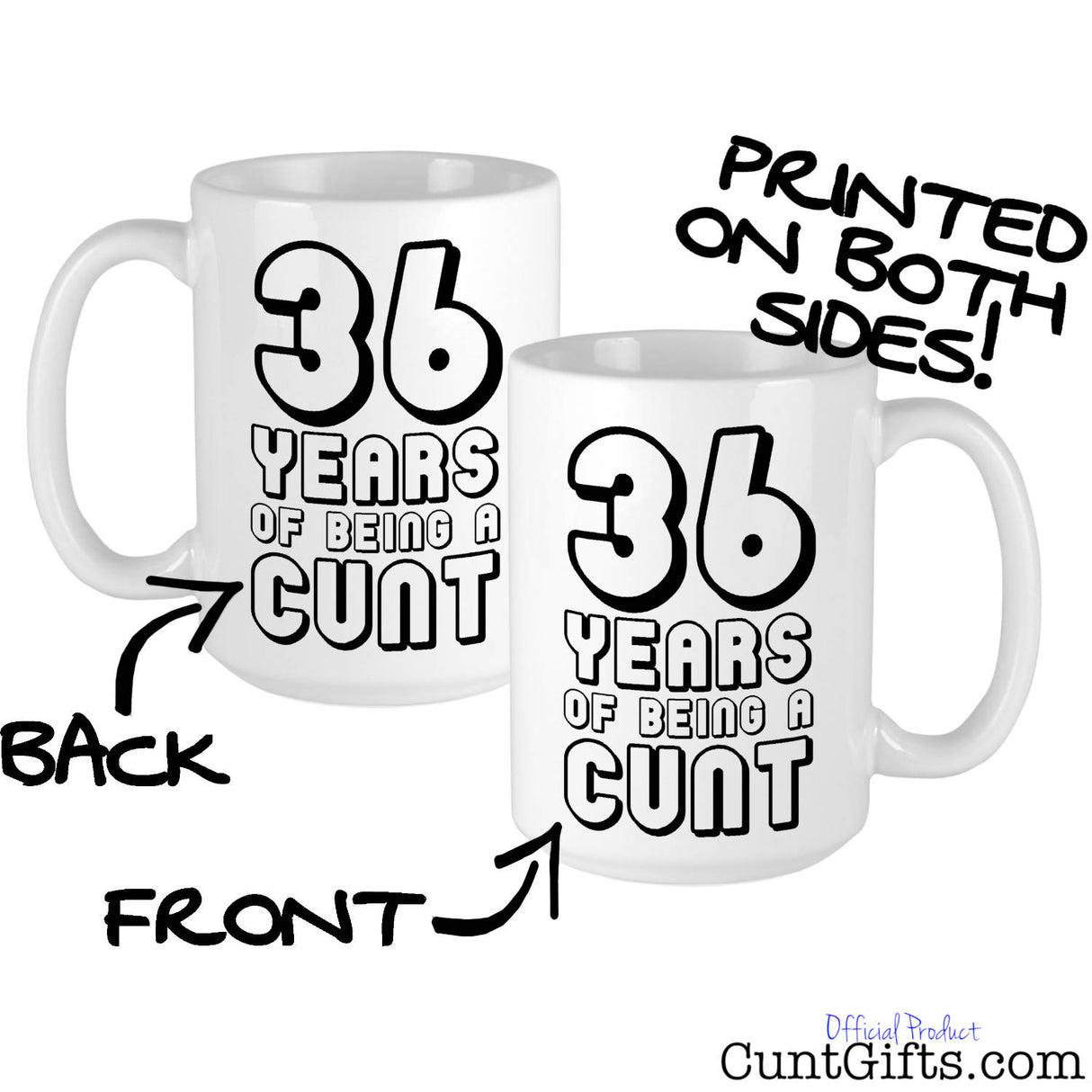 Any Years of Being a Cunt - Mug showing both sides