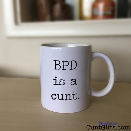BPD Mug on Sideboard Table - Borderline Personality Disorder