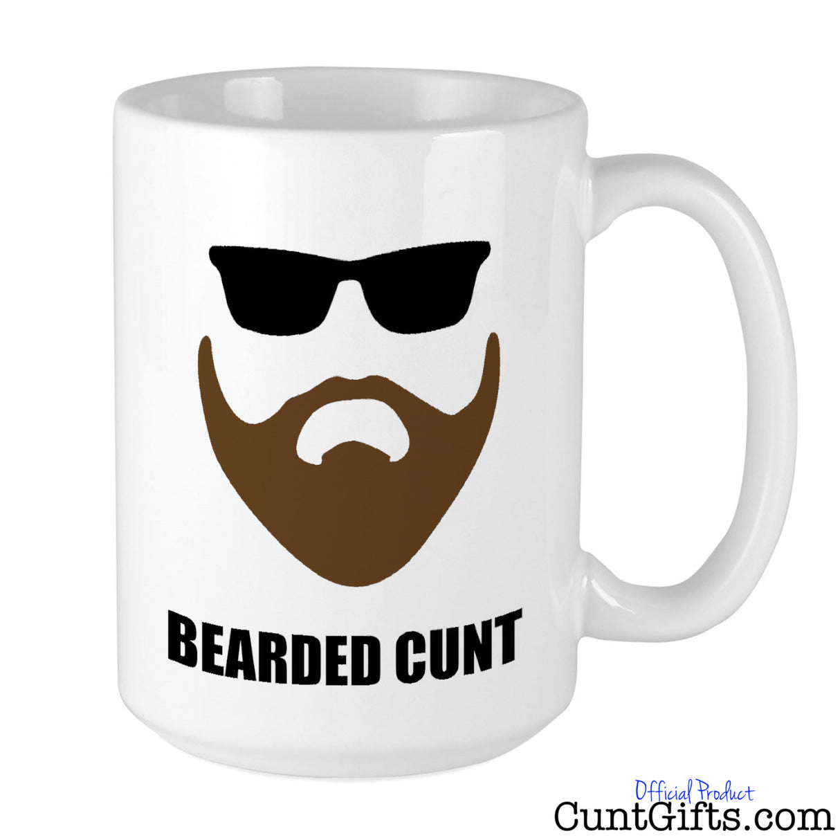 Bearded Cunt Mug with Brown Beard and Sunglasses