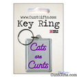 "Cats are Cunts" - Key Ring in Packaging