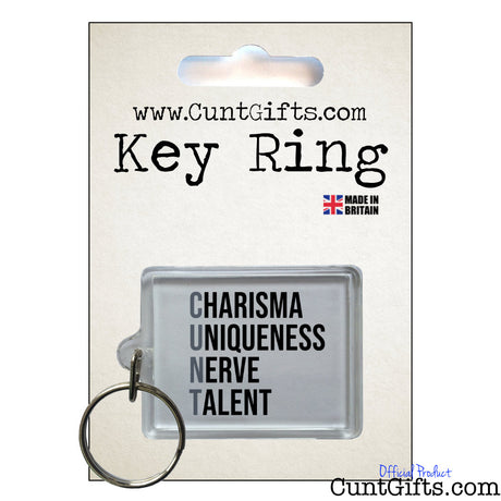 Charisma Uniqueness Nerve and Talent - Keyring in Packaging