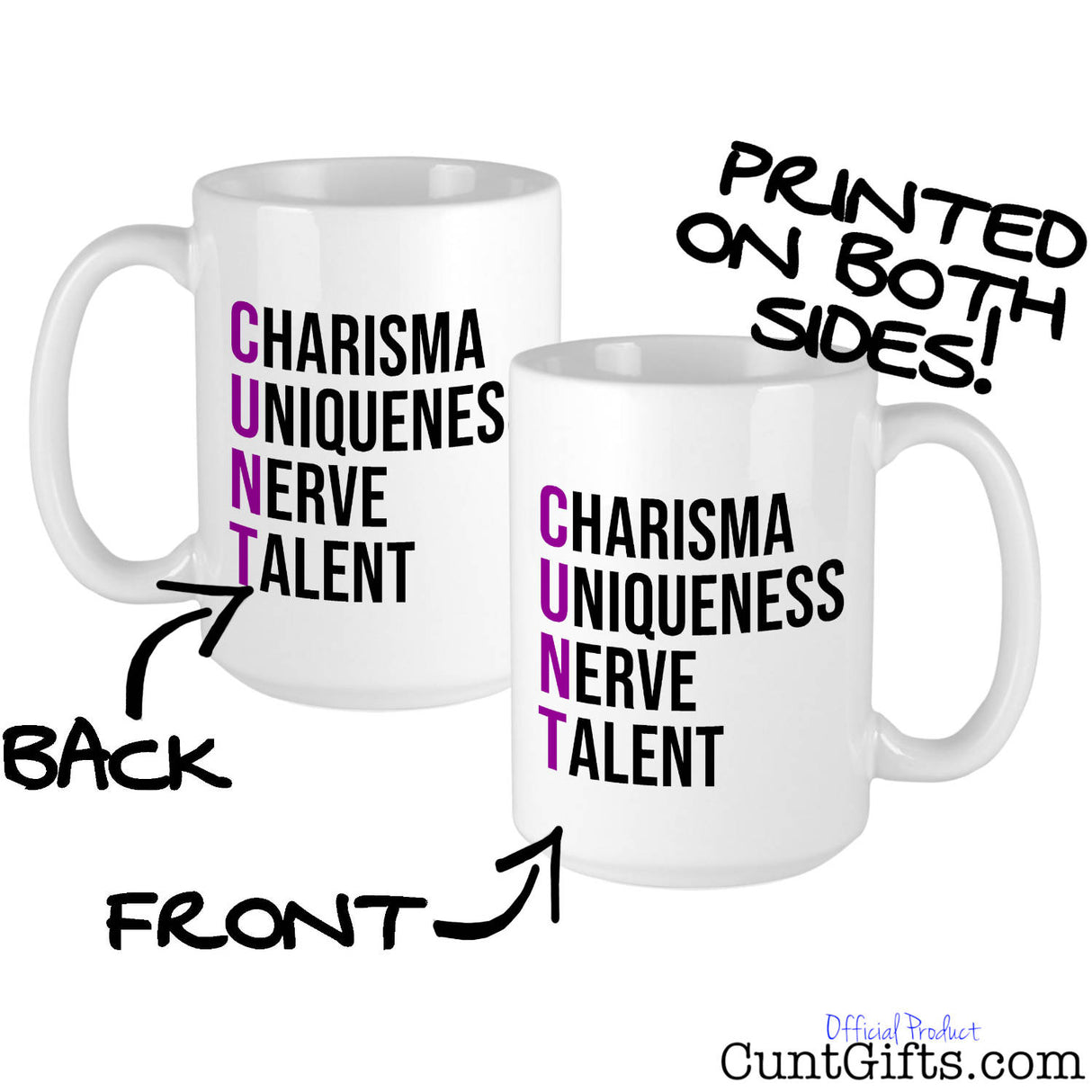 Charisma Uniqueness Nerve and Talent Purple - Mug printed both sides