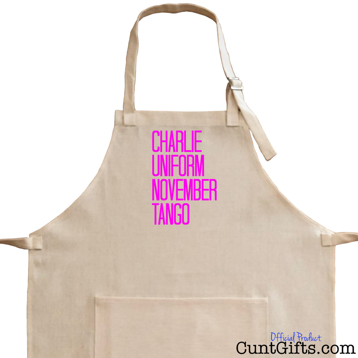 Charlie Uniform November Tango - Apron in Pink