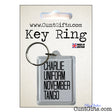 Charlie Uniform November Tango - Keyring in Packaging