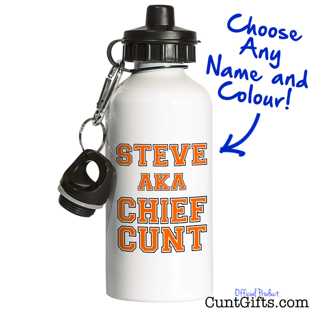 Chief Cunt - Personalised Water Bottle white