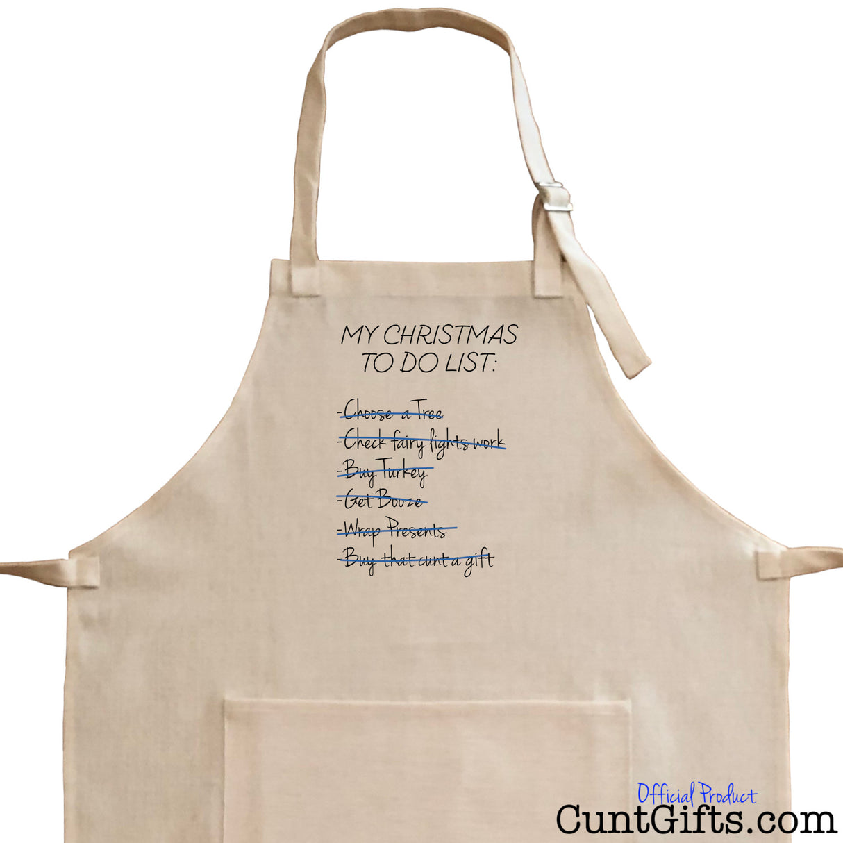 Christmas To Do Cunt - Apron Close Up