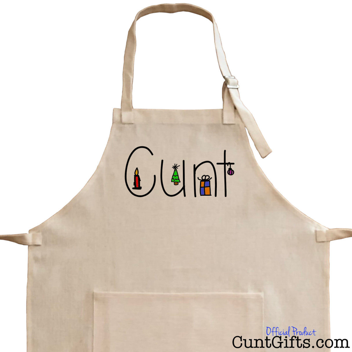 Cunt Christmas Apron TDOT - Closeup