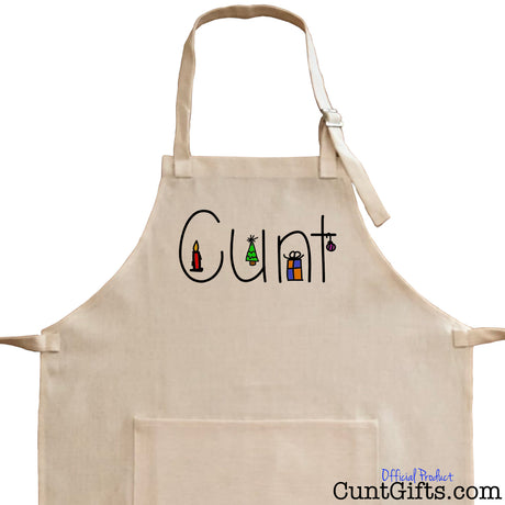 Cunt Christmas Apron TDOT - Closeup