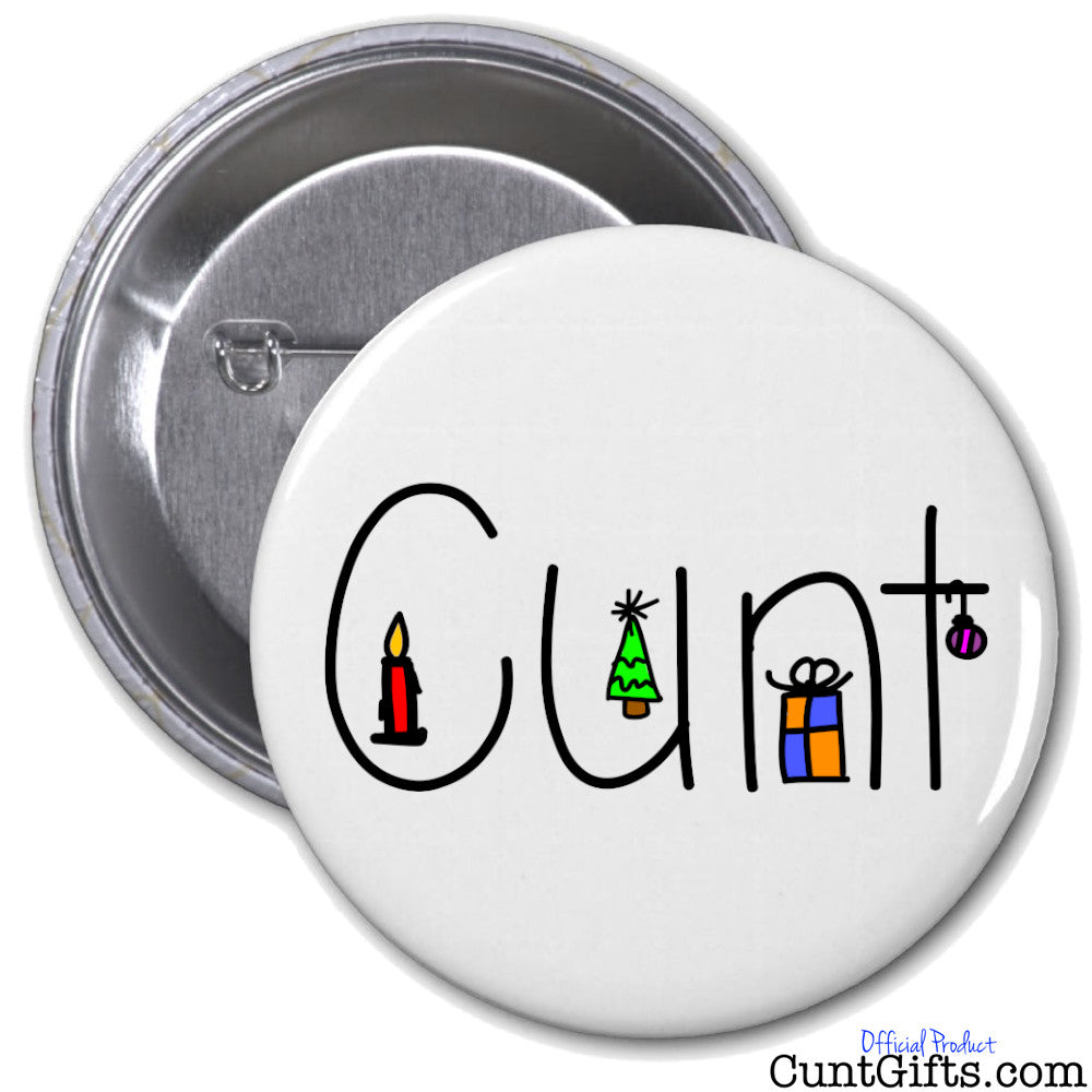 Cunt Christmas Badge in Packaging