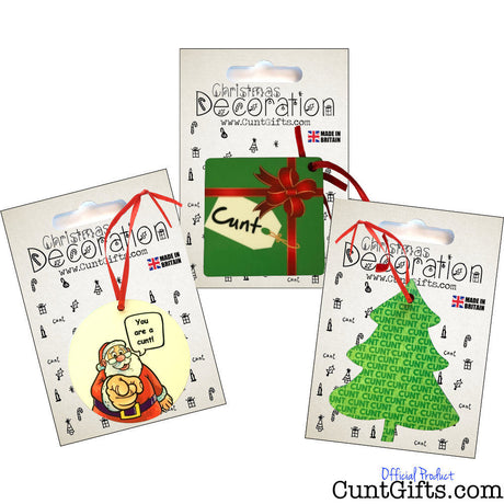 Cunt Santa Tree Star - Christmas Tree Decoration Bauble Collection