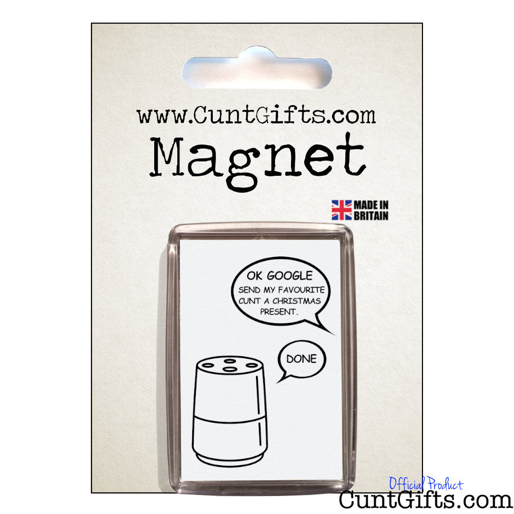 OK Google Cunt Christmas Magnet on Card