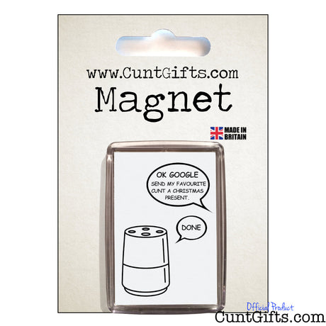 OK Google Cunt Christmas Magnet on Card