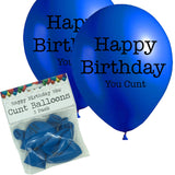 5 Happy Birthday You Cunt Balloons and Packaging Blue
