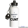 I Identify as a cunt - Water Bottle in white