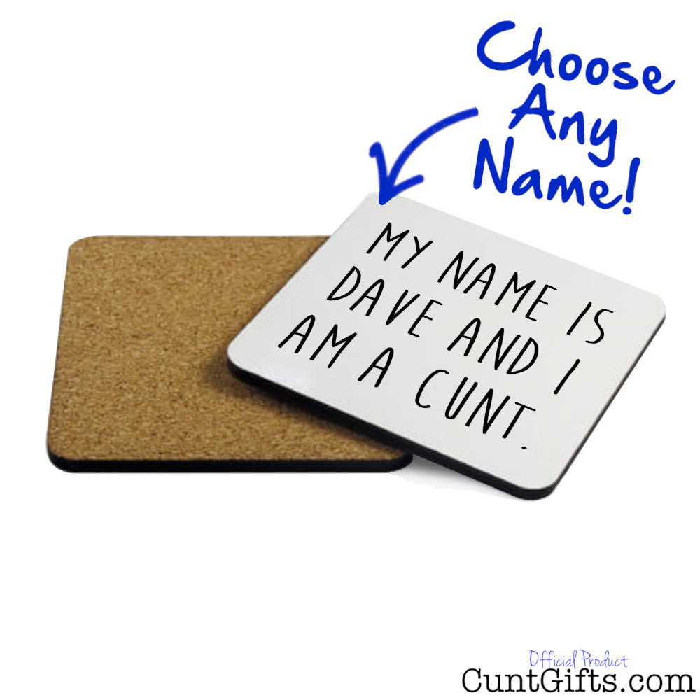 Personalised Name Cunt Mug and Coaster