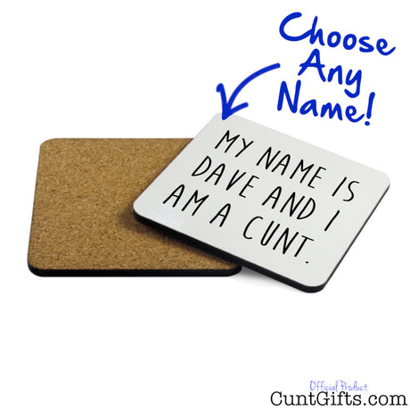 Personalised Name Cunt Mug and Coaster